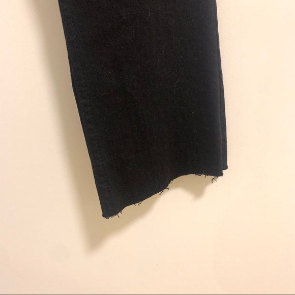Everlane Black High Rise Straight Crop Fray Hem Jeans Size 26 - Picture 3 of 7